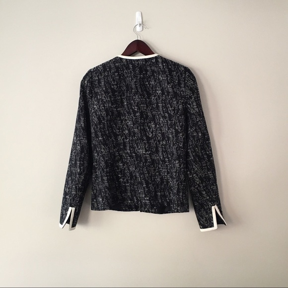 NWOT Black & White Trim Tweed Blazer - Picture 4 of 7